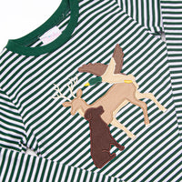 Hillside Hunt Applique Pant Set, Hunter Green