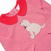 Howls of Holly Applique Romper, Red