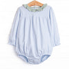 Amelia Bubble, Sage and Light Blue Stripe
