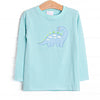 Jurassic Journey Applique Top, Green Stripe