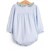 Amelia Bubble, Sage and Light Blue Stripe