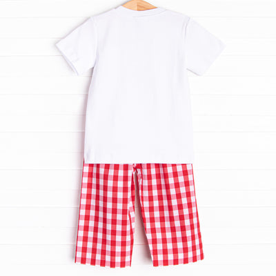 Lovable Lab Smocked Pant Set, Red