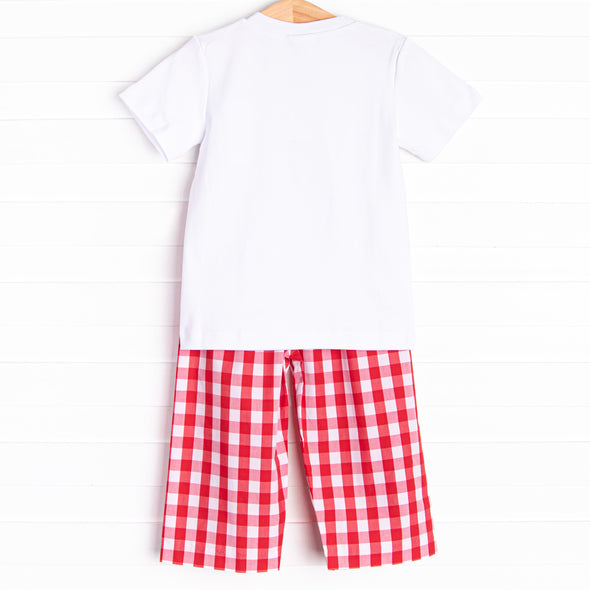 Lovable Lab Smocked Pant Set, Red