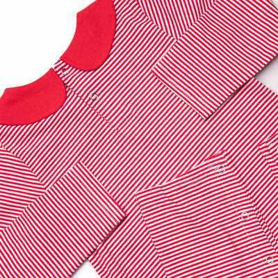 Howls of Holly Applique Romper, Red