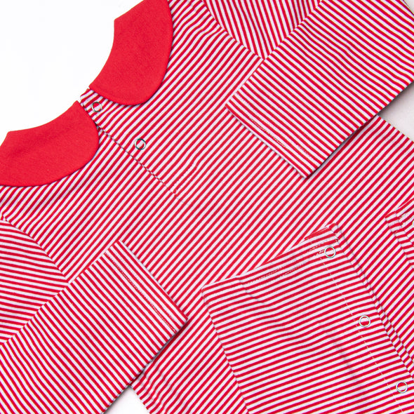 Howls of Holly Applique Romper, Red