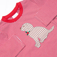 Howls of Holly Applique Top, Red