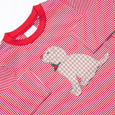 Howls of Holly Applique Top, Red