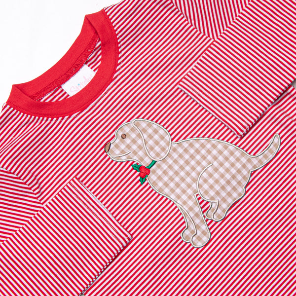 Howls of Holly Applique Top, Red