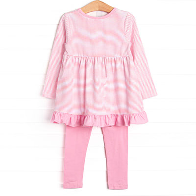 Margot Long Sleeve Legging Set, Pink Stripe