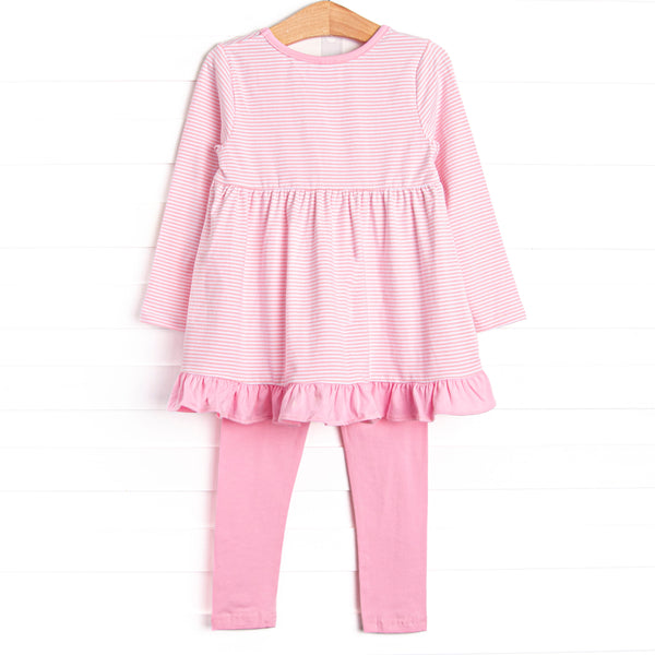 Margot Long Sleeve Legging Set, Pink Stripe