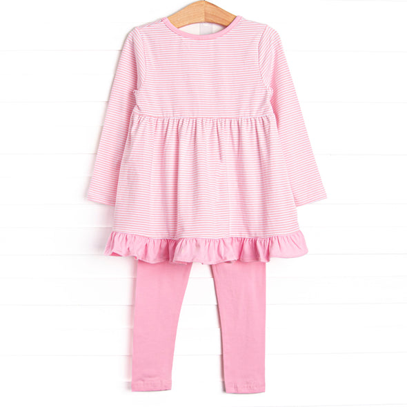 Margot Long Sleeve Legging Set, Pink Stripe