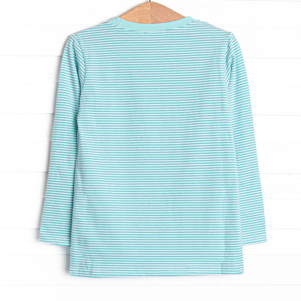 Jurassic Journey Applique Top, Green Stripe