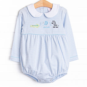 Zoo Park Pals Applique Boy Bubble, Blue