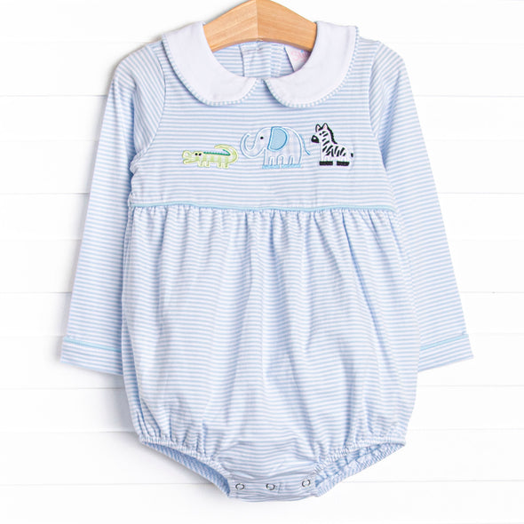 Zoo Park Pals Applique Boy Bubble, Blue
