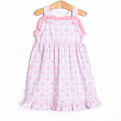 Tidal Treasures Ruffle Dress, Pink