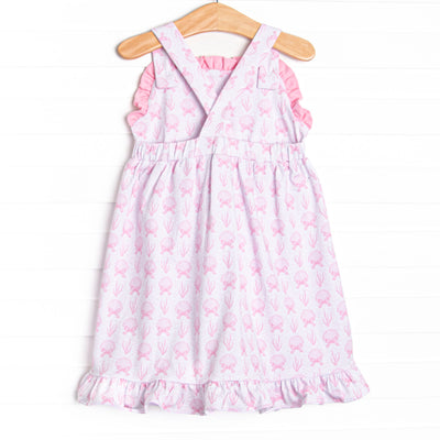 Tidal Treasures Ruffle Dress, Pink