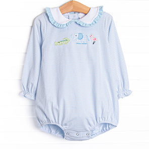 Zoo Park Pals Applique Girl Bubble, Blue