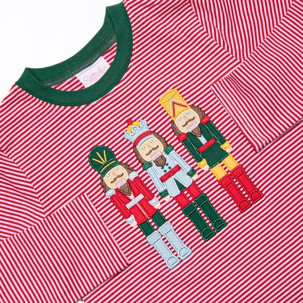 Toy Soldier Trio Applique Top, Red