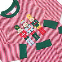Toy Soldier Trio Applique Romper, Red