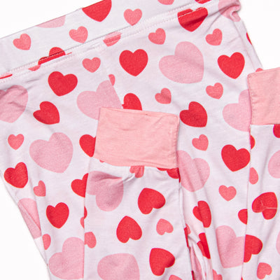 Bubbly Hearts Bamboo Pajama Set, Pink