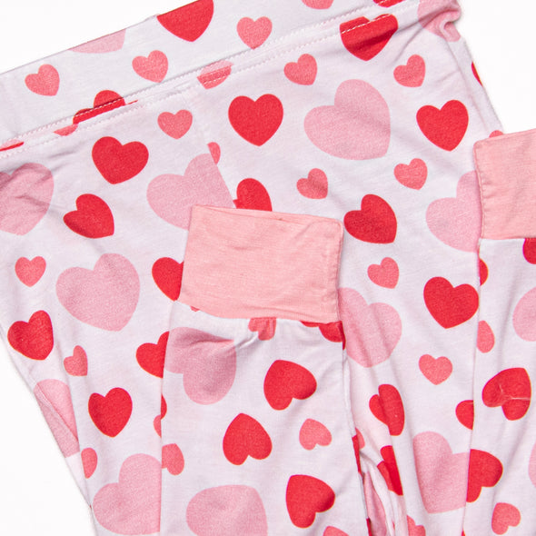 Bubbly Hearts Bamboo Pajama Set, Pink