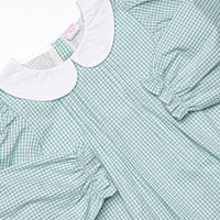 Rooftop Reindeer Embroidered Dress, Green