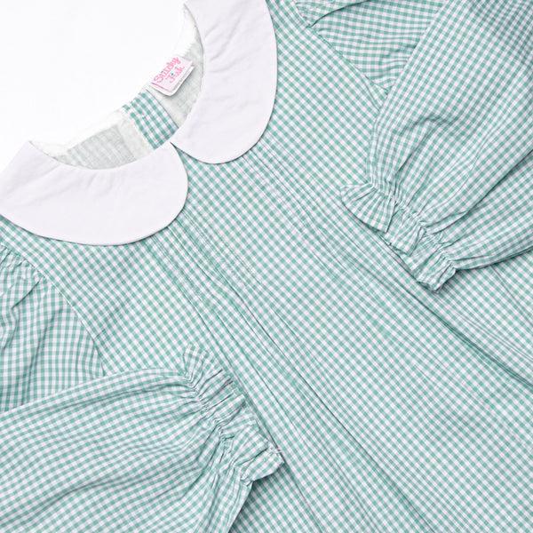Rooftop Reindeer Embroidered Dress, Green