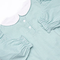 Rooftop Reindeer Embroidered Dress, Green