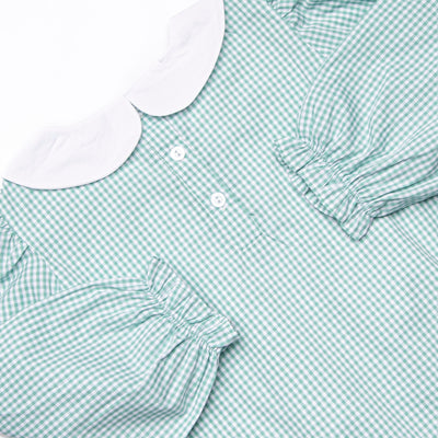 Rooftop Reindeer Embroidered Dress, Green