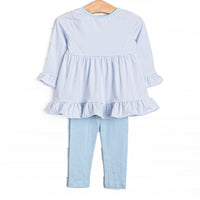 Jurassic Journey Applique Legging Set, Blue Stripe