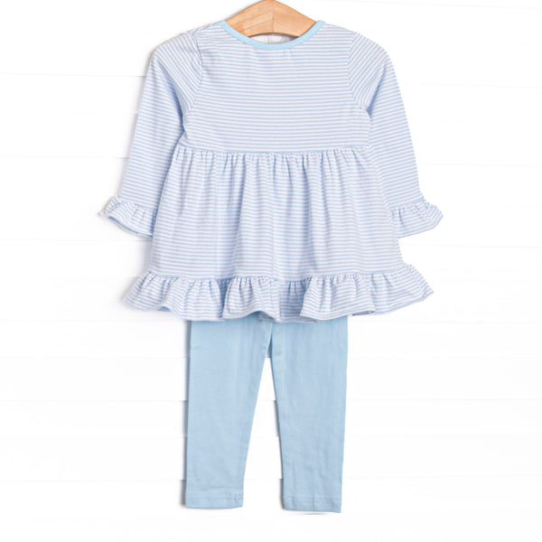 Jurassic Journey Applique Legging Set, Blue Stripe
