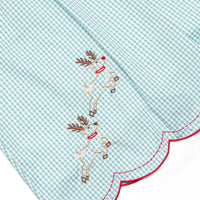 Rooftop Reindeer Embroidered Diaper Set, Green