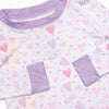 X's and O's Bamboo Pajama Set, Purple