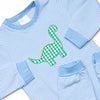Day at the Museum Applique Romper, Medium Blue