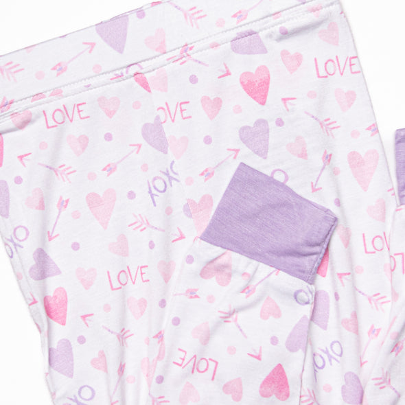 X's and O's Bamboo Pajama Set, Purple