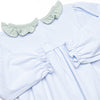 Amelia Bubble, Sage and Light Blue Stripe