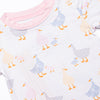 Duckling Dash Bamboo Pajama Short Set, Pink