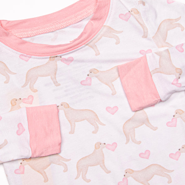 Labs with Love Bamboo Pajama Set, Pink