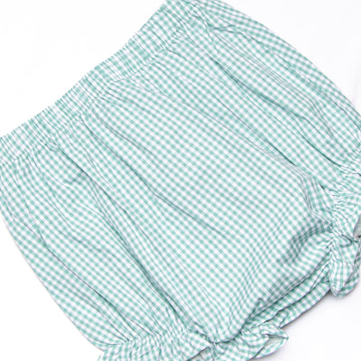 Rooftop Reindeer Embroidered Diaper Set, Green