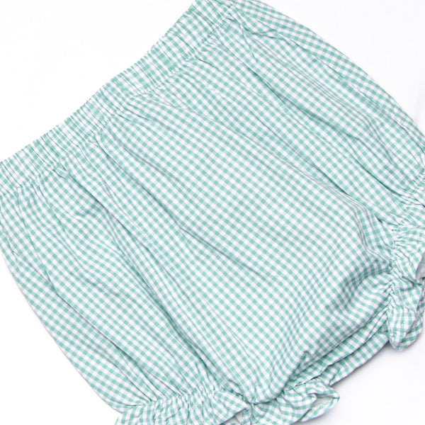 Rooftop Reindeer Embroidered Diaper Set, Green