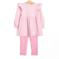 Roaring Days Applique Legging Set, Pink
