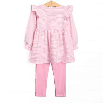 Roaring Days Applique Legging Set, Pink