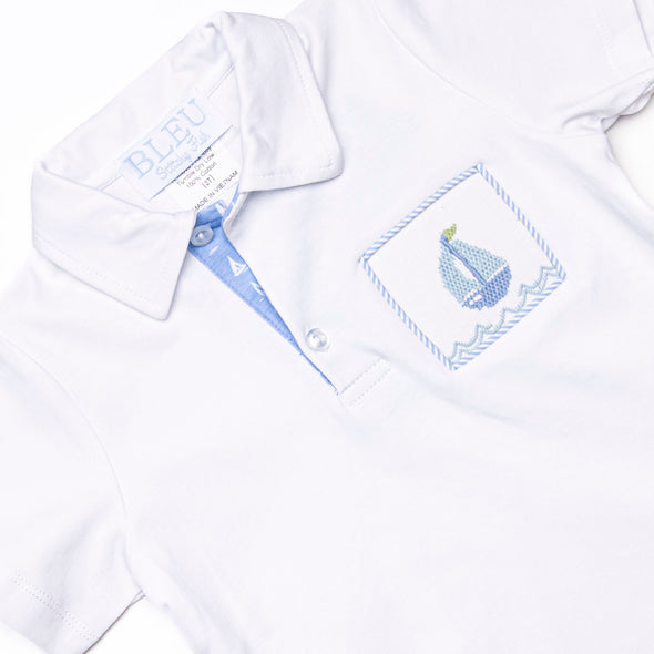 Bleu: Berkley Smocked Short Set, Blue