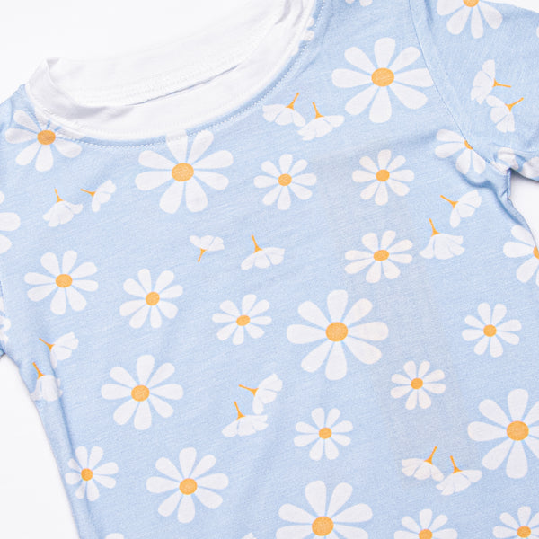 Daisy Daydream Bamboo Pajama Short Set, Blue
