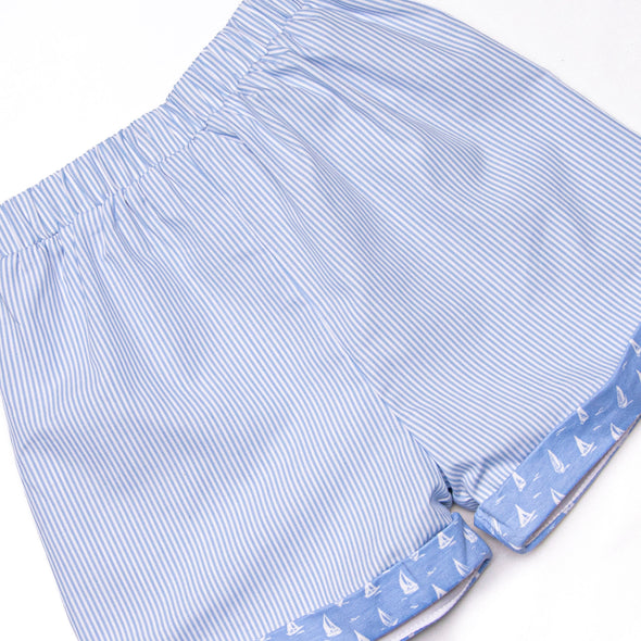 Bleu: Berkley Smocked Short Set, Blue
