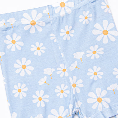 Daisy Daydream Bamboo Pajama Short Set, Blue