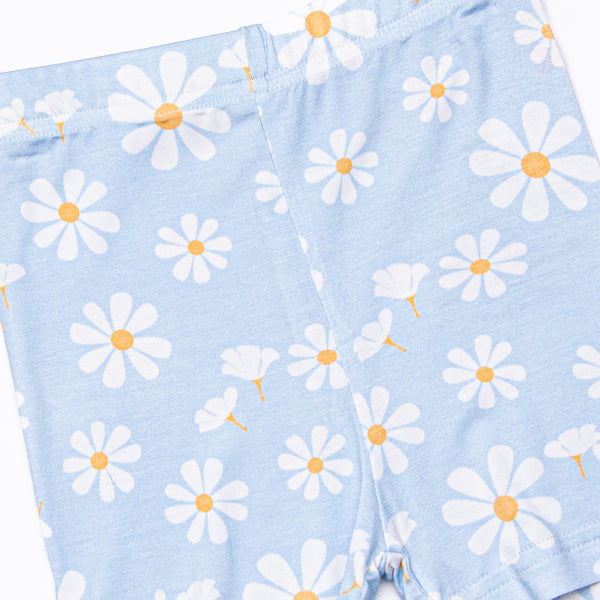 Daisy Daydream Bamboo Pajama Short Set, Blue