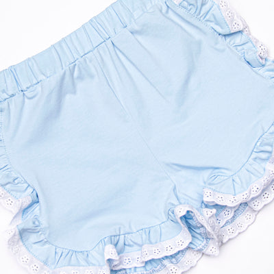 Apple Fields Ruffle Short Set, Blue
