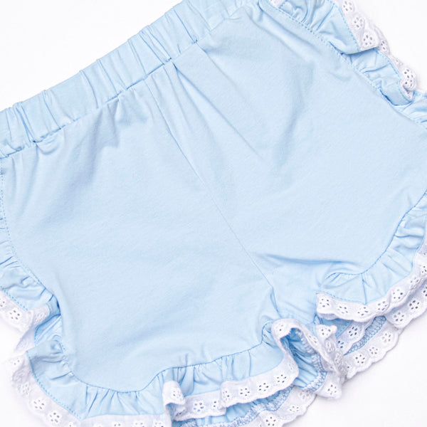 Apple Fields Ruffle Short Set, Blue