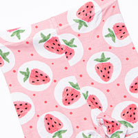 Strawberry Blossom Bamboo Pajama Short Set, Pink